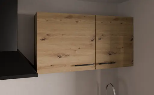 Küchenblock- ohne E-Geräte, B ca. 280 cm, Eiche Dekor, Kaschmir, Matt