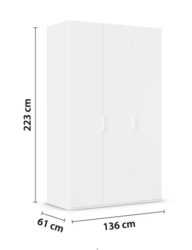 Drehtürenschrank ROVERO- B ca. 135 cm, Weiß