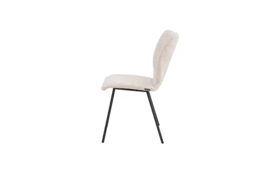 Stuhl Cupi - 4-Fuß, Stoff, Ecru