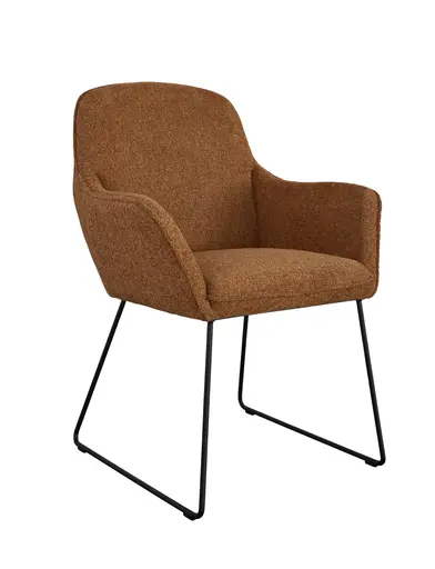Armlehnstuhl Calvia - Stoff, Curry