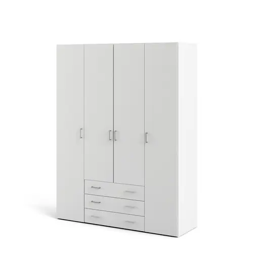 Drehtürenschrank- B ca. 154 cm, Weiß