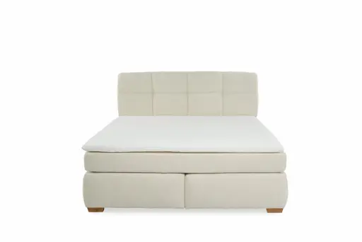 Boxspringbett JORINA MIX- Liegefläche ca. 180x200 cm, Stoff, Creme