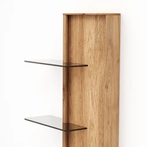 Wandregal Saratoga - rechtsseitig, Wildeiche massiv, natur geölt