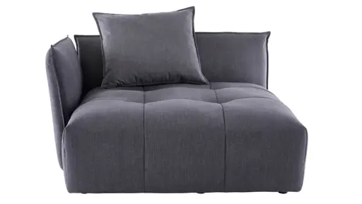 Ecksofa Palazzina - Longchair links, 1,5-Sitzer, Stoff, Dunkelgrau