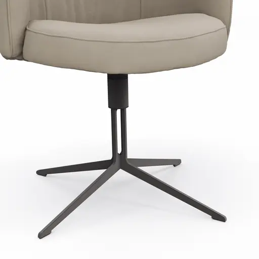 Armlehnstuhl Milana - drehbar, Leder, Offwhite