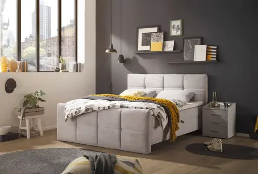 Boxbett- Liegefläche ca. 180x200 cm, Stoff, Creme