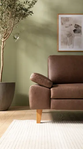 Ecksofa Houston - 1,75-Sitzer mit Longchair groß rechts, inkl. Sitztiefenverstellung und Armlehne klappbar, Leder, Dunkelbraun