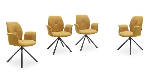 Armlehnstuhl MANOA - drehbar, Stoff, Senfgelb