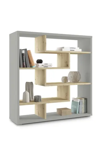 Raumteiler - B ca. 130 cm, Kreidegrau, Asteiche