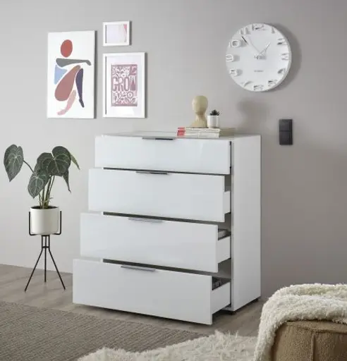 Kommode - B ca. 90 cm, Weiß