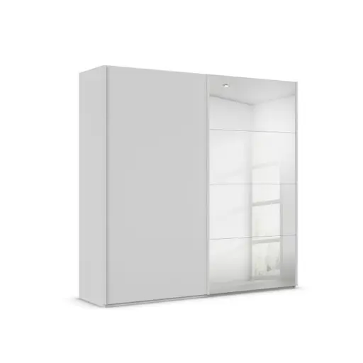 Schwebetürenschrank ROVERO- B ca. 225 cm, Seidengrau, Spiegel