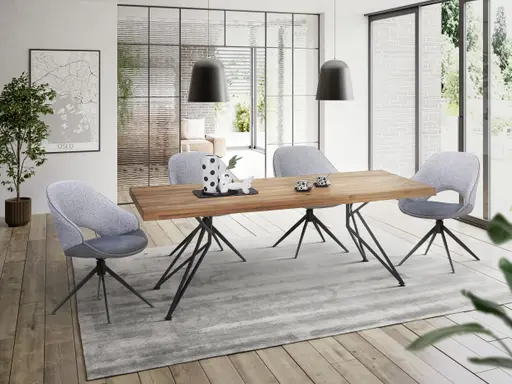 Stuhl MERIEM - drehbar, Stoff, Grau