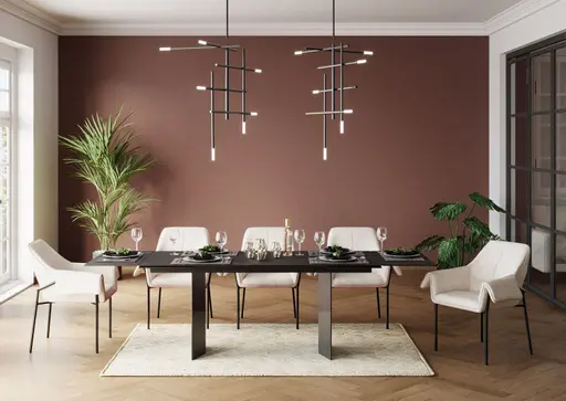 Armlehnstuhl- Stoff, Creme, Metall, Schwarz