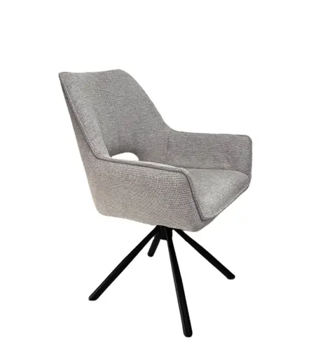 Armlehnstuhl MARESA - drehbar, Stoff, Silberfarben