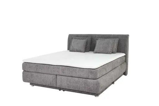 Boxspringbett JILLIAN MIX- Liegefläche ca. 180x200 cm, Stoff Mittelgrau