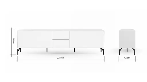 Lowboard Edge - Lack, Weiß