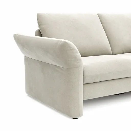 Sofa Gotera -  2,5-Sitzer inkl. Rückenlehne verstellbar, Stoff, Natur