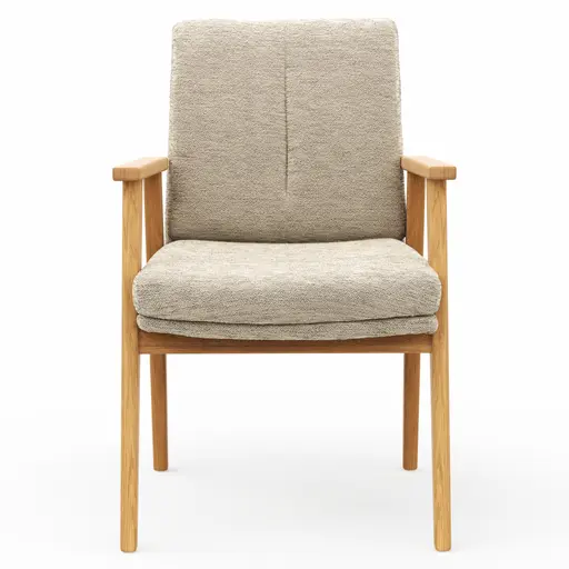 Armlehnstuhl Flore 2 - Stoff, Beige