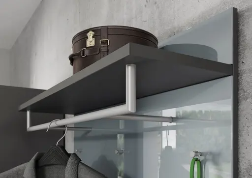 Garderobenpaneel GILLIAN - B/H/T ca. 97x96x30 cm, Graphit