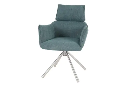 Armlehnstuhl MASHA - drehbar, Stoff, Petrol