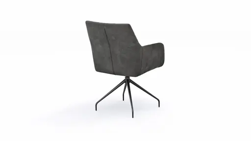 Armlehnstuhl Newcastle - drehbar, Stoff, Anthrazit