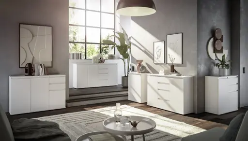 Kommode - B ca. 119 cm, Weiß