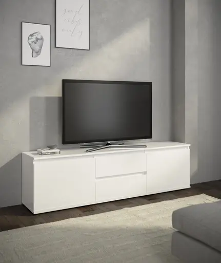 Lowboard - B ca. 180 cm, Weiß