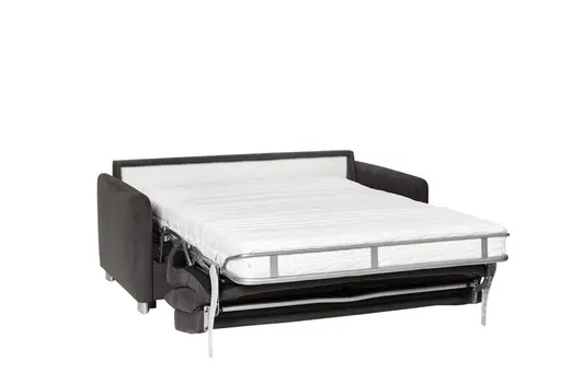 Schlafsofa - 2-Sitzer mit Schlaffunktion, Stoff, Schwarz 