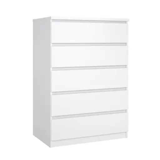 Kommode - B ca. 77 cm, Weiß Hochglanz