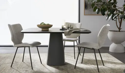 Stuhl Cupi - 4-Fuß, Stoff, Ecru