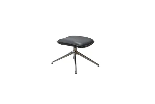 Drehsessel mit Hocker Set - Relaxfunktion, Leder, Schwarz