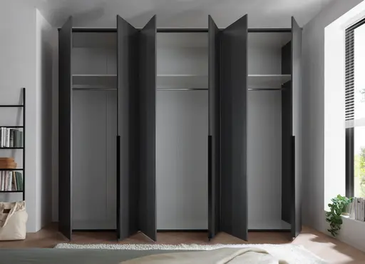 Drehtürenschrank- B ca. 270 cm, Graphit