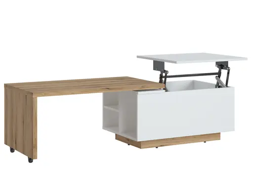 Couchtisch - LB ca. 95x54 cm, Alpinweiß, Coast Evoke Eiche Nachbildung