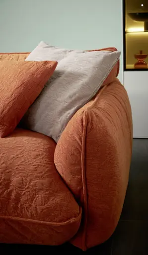 Sofa Fluffy - 4-Sitzer inkl. Rückenlehne verstellbar, Stoff, Kupfer