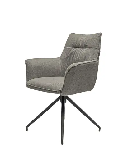Armlehnstuhl MALEEN - drehbar, Stoff, Hellgrau