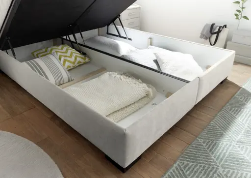 Boxbett - Liegefläche ca. 180x200 cm, Stoff, Sand