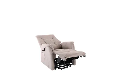 TV-Sessel MALEK - Aufstehhilfe, Relaxfunktion, Kopfteilverstellung, Stoff, Hellbraun