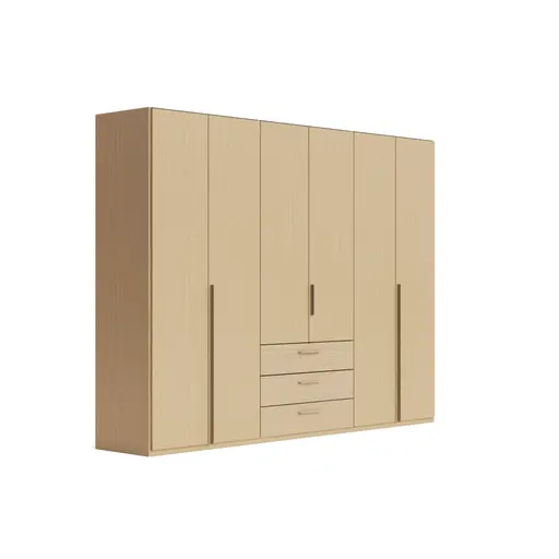Drehtürenschrank Caluma - B. ca. 300cm, Furnier, Balkeneiche