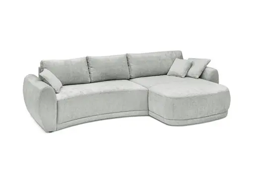 Ecksofa JOSUA - 3-Sitzer, Ecke rechts, Stoff, Hellgrau
