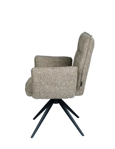 Armlehnstuhl MARCIA - drehbar, Stoff, Braun