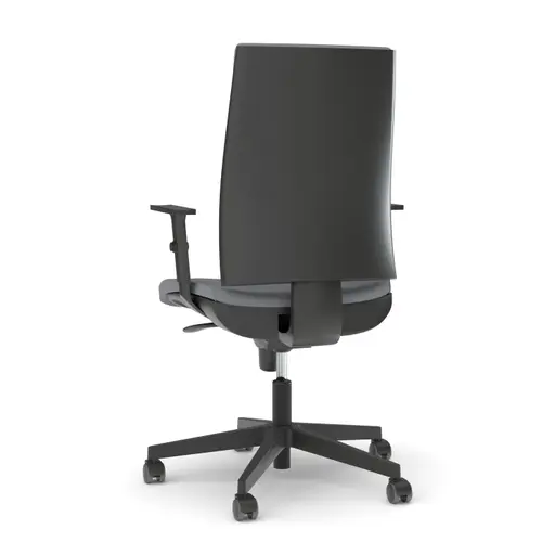 Bürodrehstuhl - mit Armlehne, Synchronmechanik, Stoff, Grau