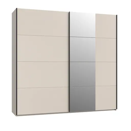 Schwebetürenschrank FRIESO- B. ca 220 cm, Sand, Spiegel