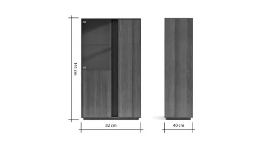 Highboard Saratoga - Buche massiv, silbergrau geölt