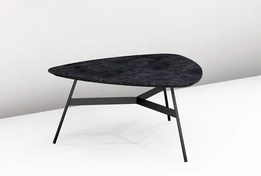 Couchtisch - LBH ca. 87x90x35 cm, Keramik Anthrazit