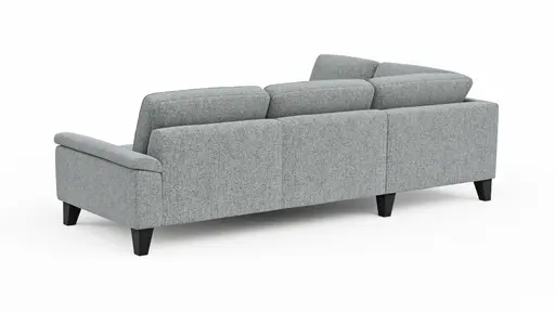Ecksofa Oviedo - Ecke links mit 2,5-Sitzer, Stoff, Hellgrau