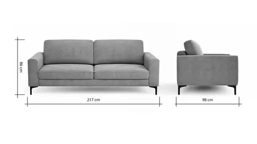 Sofa Oviedo - 3-Sitzer, Stoff, Braungrün