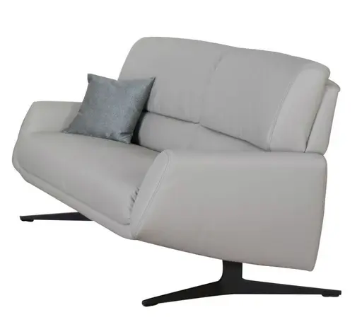 Sofa - 2,5-Sitzer, Leder, Silbergrau