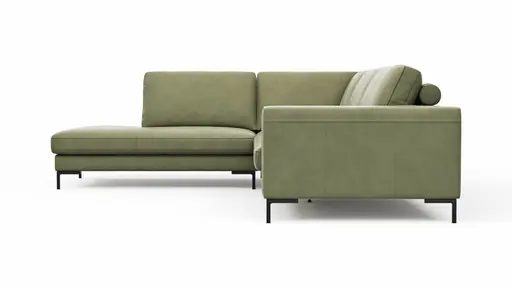 Ecksofa Solano - Ecke Links, 2,5-Sitzer, Leder, Olive
