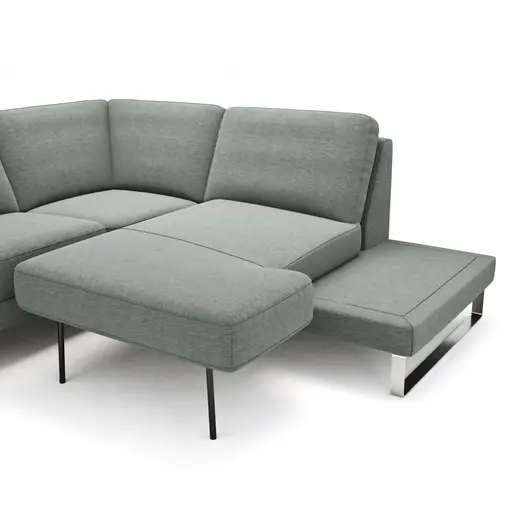Ecksofa Anna - 2,5-Sitzer mit Ecke rechts, inkl. Relaxfunktion (motorisch), Stoff, Grau