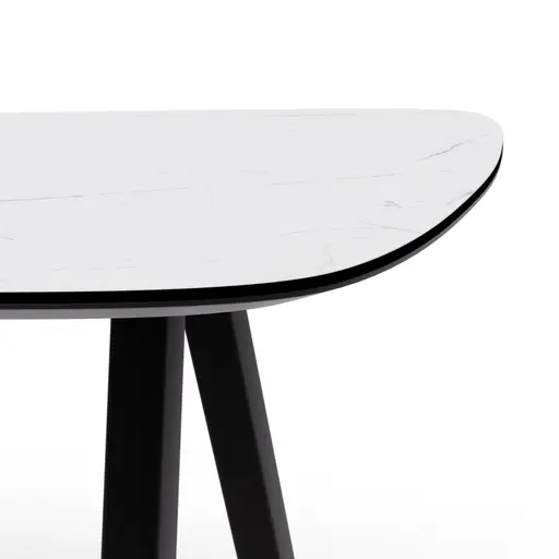 Esstisch Jari - LB ca. 200x95 cm, Keramik, Weiß